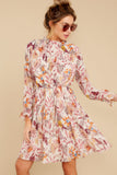 Straight For Your Heart Ivory Floral Print Dress