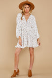 About A Feeling White Floral Print Dress