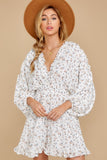 About A Feeling White Floral Print Dress