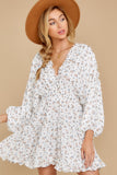 About A Feeling White Floral Print Dress