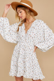 About A Feeling White Floral Print Dress