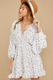 About A Feeling White Floral Print Dress