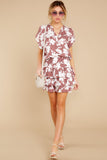 One That Got Away Mauve Floral Print Dress