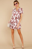 One That Got Away Mauve Floral Print Dress
