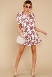 One That Got Away Mauve Floral Print Dress