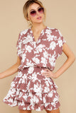 One That Got Away Mauve Floral Print Dress