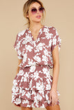 One That Got Away Mauve Floral Print Dress