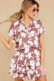 One That Got Away Mauve Floral Print Dress