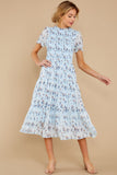 Count On You Light Blue Floral Print Midi Dress