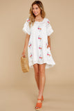 Dreaming In Florals White Embroidered Dress