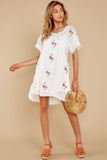 Dreaming In Florals White Embroidered Dress