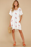 Dreaming In Florals White Embroidered Dress