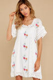 Dreaming In Florals White Embroidered Dress