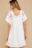 Dreaming In Florals White Embroidered Dress