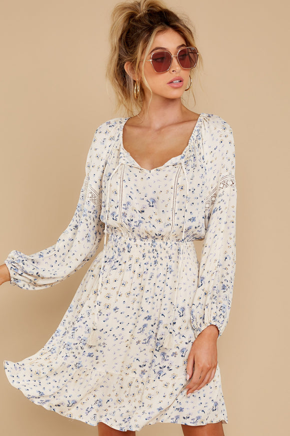 Endless Enchantment Light Blue Floral Print Dress