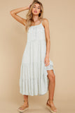 Spring Forward Light Green Floral Maxi Dress