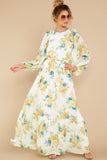 Blooms Of You Ivory Floral Print Maxi Dress