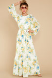 Blooms Of You Ivory Floral Print Maxi Dress