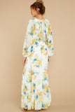 Blooms Of You Ivory Floral Print Maxi Dress