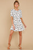 Couldn't Get Away White Floral Print Dress