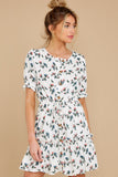 Couldn't Get Away White Floral Print Dress