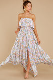 Here She Comes Off White Floral Print Maxi Dress