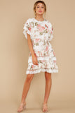 Noticing This Ivory Floral Print Dress