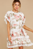 Noticing This Ivory Floral Print Dress