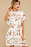 Noticing This Ivory Floral Print Dress