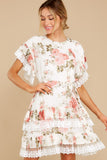 Noticing This Ivory Floral Print Dress