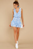 Closer To The Heart Blue Floral Print Dress