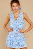 Closer To The Heart Blue Floral Print Dress