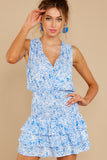 Closer To The Heart Blue Floral Print Dress