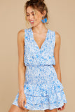 Closer To The Heart Blue Floral Print Dress
