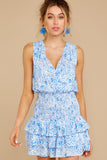 Closer To The Heart Blue Floral Print Dress