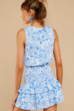Closer To The Heart Blue Floral Print Dress