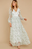Heavenly Sights Ivory Floral Print Maxi Dress
