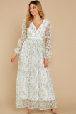 Heavenly Sights Ivory Floral Print Maxi Dress