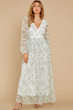 Heavenly Sights Ivory Floral Print Maxi Dress