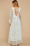 Heavenly Sights Ivory Floral Print Maxi Dress