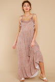 Let's Travel Mauve Pink Floral Print Maxi Dress