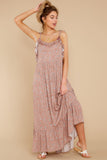 Let's Travel Mauve Pink Floral Print Maxi Dress