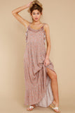 Let's Travel Mauve Pink Floral Print Maxi Dress