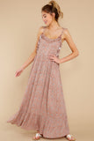 Let's Travel Mauve Pink Floral Print Maxi Dress