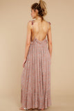 Let's Travel Mauve Pink Floral Print Maxi Dress