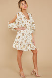 Catching Hope Ivory Floral Print Dress