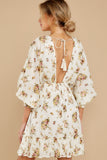 Catching Hope Ivory Floral Print Dress