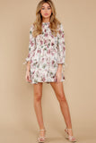 If You Want It White Floral Print Dress