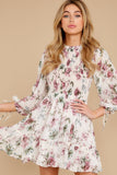 If You Want It White Floral Print Dress