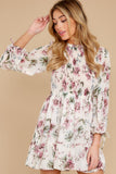 If You Want It White Floral Print Dress